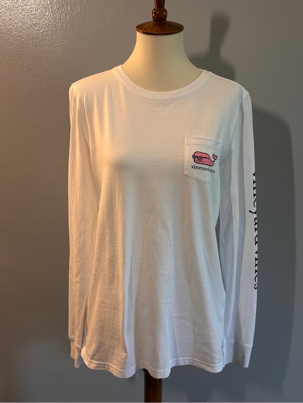 Vineyard Vines White Fireworks Long-Sleeve Pocket T